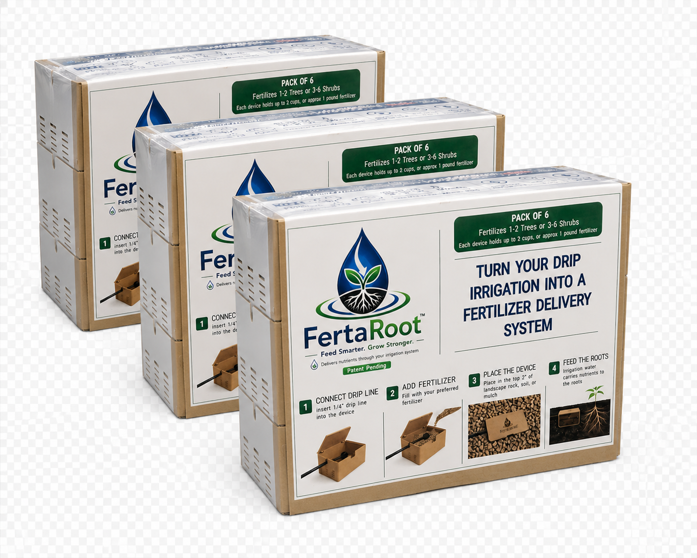 FertaRoot™ Fertilizer Delivery Device - 3-Pack Bundle (18 Devices)